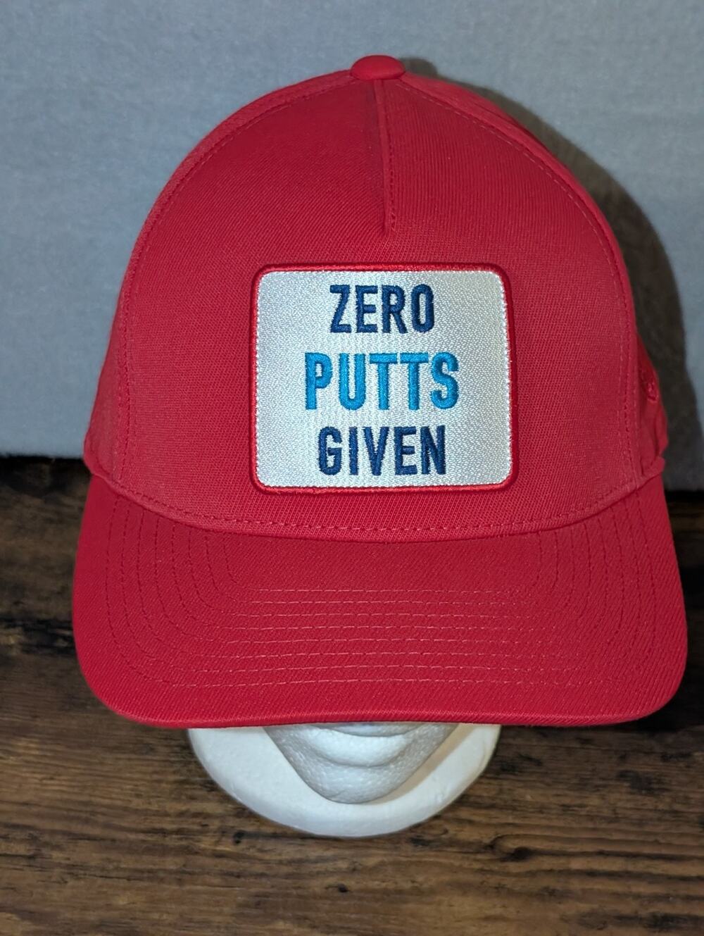 G/Fore Zero Putts Given Stretch Twill Snapback Hat - G4AF22H42 - Cherry